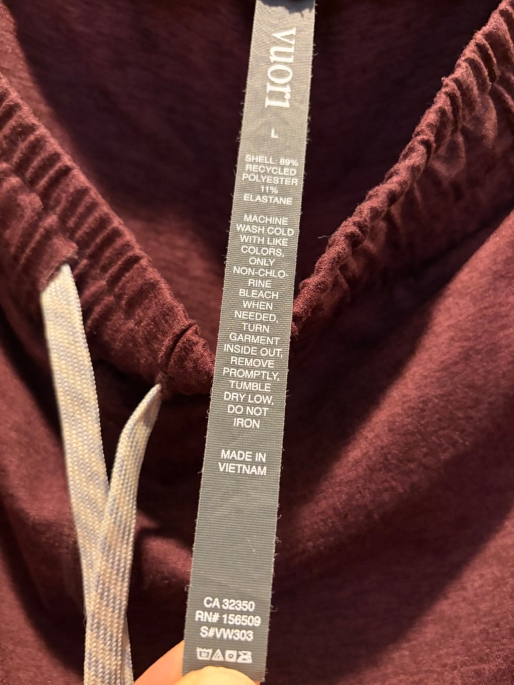 Vuori Maroon Joggers Size L - Picture 3 of 3